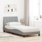 Preview: Bett mit Matratze Hellgrau 90x190 cm Stoff