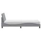 Preview: Bett mit Matratze Hellgrau 90x190 cm Stoff