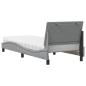 Preview: Bett mit Matratze Hellgrau 90x190 cm Stoff