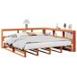 Preview: ARDEBO.de - Massivholzbett mit Regal ohne Matratze Wachsbraun 200x200 cm