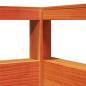 Preview: Massivholzbett mit Regal ohne Matratze Wachsbraun 200x200 cm