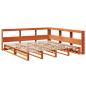Preview: Massivholzbett mit Regal ohne Matratze Wachsbraun 200x200 cm