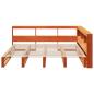 Preview: Massivholzbett mit Regal ohne Matratze Wachsbraun 200x200 cm