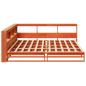 Preview: Massivholzbett mit Regal ohne Matratze Wachsbraun 200x200 cm