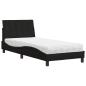 Preview: Bett mit Matratze Schwarz 80x200 cm Stoff