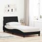 Preview: Bett mit Matratze Schwarz 80x200 cm Stoff