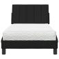 Preview: Bett mit Matratze Schwarz 80x200 cm Stoff