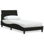 Preview: ARDEBO.de - Bett mit Matratze Schwarz 90x190 cm Stoff