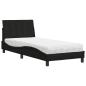 Preview: Bett mit Matratze Schwarz 90x190 cm Stoff