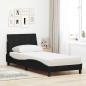 Preview: Bett mit Matratze Schwarz 90x190 cm Stoff
