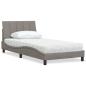 Preview: ARDEBO.de - Bett mit Matratze Taupe 100x200 cm Stoff