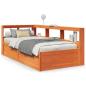 Preview: Massivholzbett mit Regal ohne Matratze Wachsbraun 90x200 cm