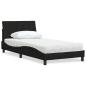 Preview: ARDEBO.de - Bett mit Matratze Schwarz 100x200 cm Stoff