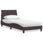 Preview: ARDEBO.de - Bett mit Matratze Dunkelbraun 90x200 cm Stoff