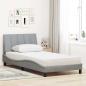 Preview: Bett mit Matratze Hellgrau 100x200 cm Stoff