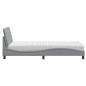 Preview: Bett mit Matratze Hellgrau 100x200 cm Stoff