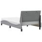 Preview: Bett mit Matratze Hellgrau 100x200 cm Stoff