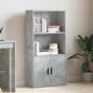 Preview: Bücherregal Betongrau 60x24x120 cm Holzwerkstoff