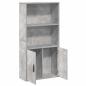 Preview: Bücherregal Betongrau 60x24x120 cm Holzwerkstoff