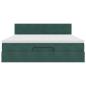 Preview: Ottoman-Bett mit Matratze Dunkelgrün 160x200 cm Samt