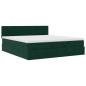 Preview: Ottoman-Bett mit Matratze Dunkelgrün 160x200 cm Samt