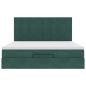 Preview: Ottoman-Bett mit Matratzen & LEDs Dunkelgrün 160x200 cm Samt