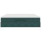 Preview: Ottoman-Bett mit Matratze Dunkelgrün 160x200 cm Samt