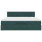 Preview: Ottoman-Bett mit Matratze Dunkelgrün 160x200 cm Samt