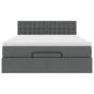 Preview: Ottoman-Bett mit Matratze Dunkelgrau 140x200 cm Stoff