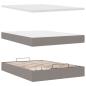 Preview: Ottoman-Bett mit Matratze & LEDs Taupe 140x200 cm Stoff