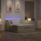 Preview: Ottoman-Bett mit Matratze & LEDs Creme 140x200 cm Stoff