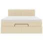 Preview: Ottoman-Bett mit Matratze & LEDs Creme 140x200 cm Stoff