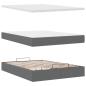 Preview: Ottoman-Bett mit Matratze & LEDs Dunkelgrau 140x200 cm Stoff