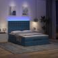 Preview: Ottoman-Bett mit Matratze & LEDs Blau 140x200 cm Stoff