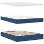 Preview: Ottoman-Bett mit Matratze & LEDs Blau 140x200 cm Stoff