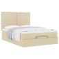 Preview: Ottoman-Bett mit Matratze Creme 140x200 cm Stoff