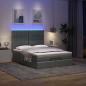 Preview: Ottoman-Bett mit Matratze & LEDs Dunkelgrau 140x200 cm Stoff