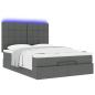 Preview: Ottoman-Bett mit Matratze & LEDs Dunkelgrau 140x200 cm Stoff