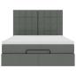 Preview: Ottoman-Bett mit Matratze & LEDs Dunkelgrau 140x200 cm Stoff
