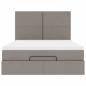 Preview: Ottoman-Bett mit Matratze & LEDs Taupe 140x200 cm Stoff