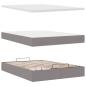 Preview: Ottoman-Bett mit Matratze & LEDs Taupe 140x200 cm Stoff