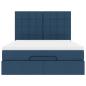 Preview: Ottoman-Bett mit Matratze Blau 140x200 cm Stoff