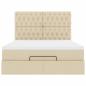 Preview: Ottoman-Bett mit Matratze Creme 140x200 cm Stoff
