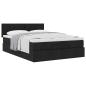 Preview: Ottoman-Bett mit Matratze Schwarz 140x200 cm Stoff