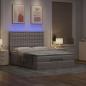 Preview: Ottoman-Bett mit Matratze & LEDs Taupe 140x200 cm Stoff