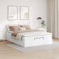 Preview: Ottoman-Bett mit Matratze Weiß 140x200 cm Kunstleder