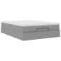 Preview: Ottoman-Bett mit Matratze Hellgrau 140x200 cm Stoff