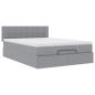 Preview: Ottoman-Bett mit Matratze Hellgrau 140x200 cm Stoff