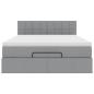 Preview: Ottoman-Bett mit Matratze Hellgrau 140x200 cm Stoff