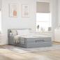 Preview: Ottoman-Bett mit Matratze Hellgrau 140x200 cm Stoff